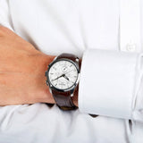 Tissot Couturier Chronograph White Dial Brown Leather Strap Watch For Men - T035.617.16.031.00