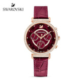 Swarovski Era Journey Red Dial Red Leather Strap Watch for Women - 5416701