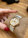 Marc Jacobs Roxy White Dial White Leather Strap Watch for Women - MJ1607