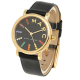 Marc Jacobs Roxy Black Dial Black Leather Strap Watch for Women - MJ1592