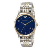 Emporio Armani Classic Quartz Blue Dial Two Tone Steel Strap Watch For Men - AR1868