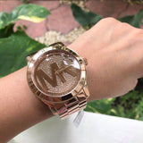 Michael Kors Runway Rose Gold Dial Rose Gold Steel Strap Watch for Women - MK5661