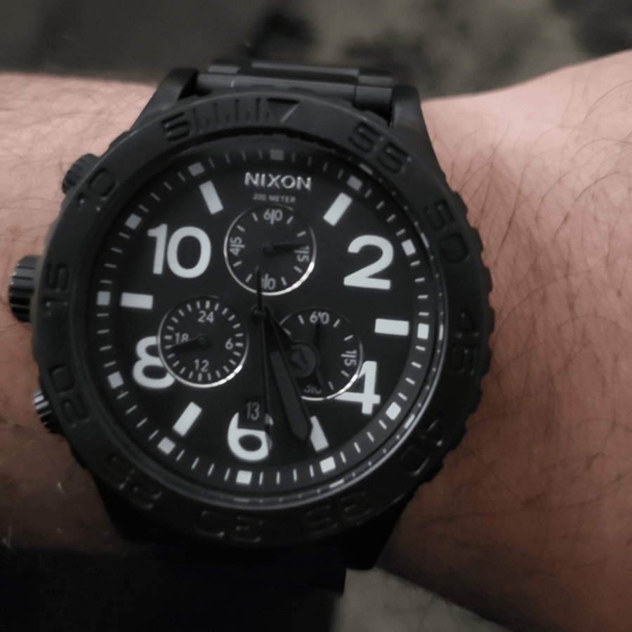 Nixon 51-30 Chrono Black Dial Black Steel Strap Watch for Men - A083-001