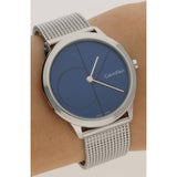 Calvin Klein Minimal Blue Dial Silver Mesh Bracelet Watch for Women - K3M2212N