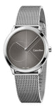 Calvin Klein Minimal Black Dial Silver Mesh Bracelet Watch for Women - K3M22123