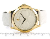 Gucci G Timeless Quartz White Dial White Leather Strap Watch For Women - YA1264033A