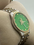 Gucci G Timeless Quartz Green Dial Two Tone Steel Strap Watch For Men - YA1264182