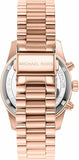 Michael Kors Lexington Chronograph Grey Dial Rose Gold Steel Strap Watch For Women - MK7217