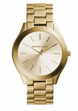 Michael Kors Slim Runway Gold Dial Gold Stainless Steel Strap Watch for Women - MK3179