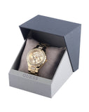 Guess Viva Diamonds Gold Dial Gold Steel Strap Watch for Women - W0111L2