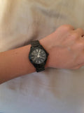 Michael Kors Mini Slim Runway Black Dial Black Steel Strap Watch for Women - MK3587