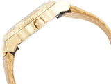 Guess Limelight Quartz Gold Dial  Gold Leather Strap Watch For Women - W0775L13