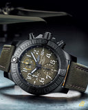 Breitling Avenger Chronograph 45mm Green Dial Green Nylon Strap Watch for Men - V13317101L1X1