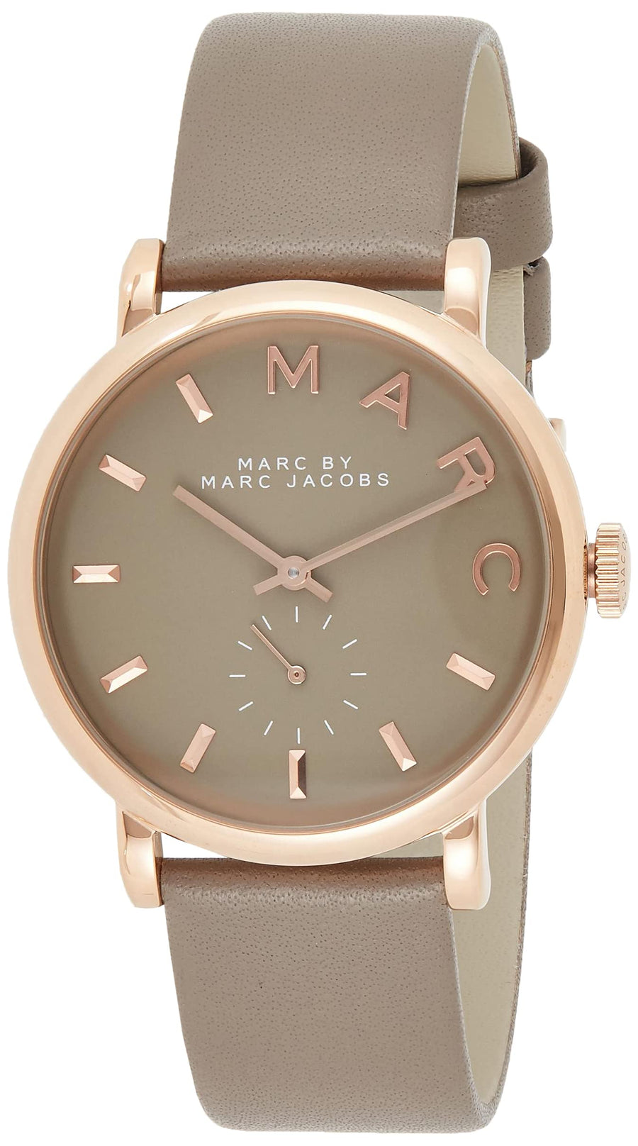 Marc Jacobs Baker Grey Dial Grey Leather Strap Watch for Women - MBM1266