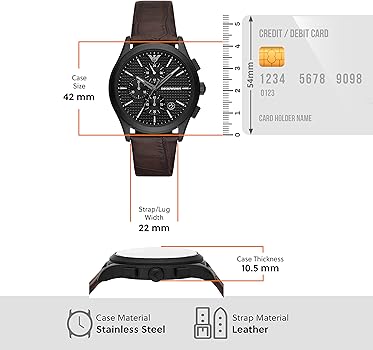 Emporio Armani Paolo Chronograph Black Dial Brown Leather Strap Watch For Men - AR11549