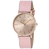 Coach Perry Rose Gold Dial Pink Leather Strap Watch for Women - 14503332-C