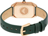 Emporio Armani Gioia Analog Black Mother of Pearl Dial Green Leather Strap Watch For Women - AR11149