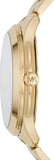 Michael Kors Runway Quartz Black Dial Gold Steel Strap Watch For Women - MK6682