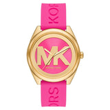 Michael Kors Janelle Quartz Pink Dial Pink Rubber Strap Watch For Women - MK7349