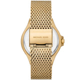 Michael Kors Lennox Three-Hand Gold Dial Gold Mesh Bracelet Watch For Women - MK7335