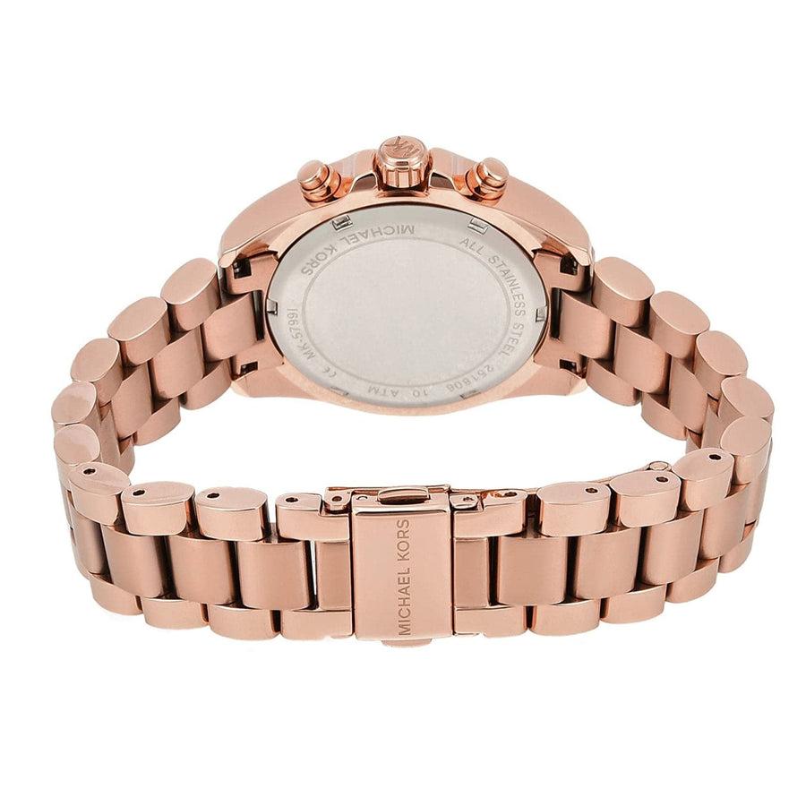 Michael Kors Bradshaw Chronograph Rose Gold Dial Rose Gold Steel Strap Watch for Women - MK5799