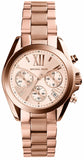 Michael Kors Runway Chronograph Rose Gold Dial Rose Gold Steel Strap Watch For Women - MK5778