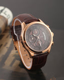 Guess Analog Chronograph Brown Dial Brown Leather Strap Watch For Men - W14052G2