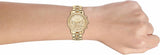 Michael Kors Ritz Chronograph Gold Dial Gold Steel Strap Watch For Women - MK6937