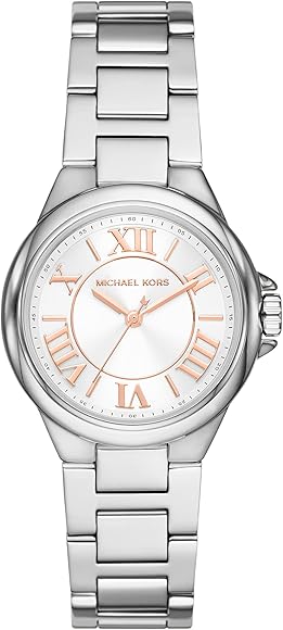 Michael Kors Camille Three Hand Silver Dial Silver Steel Strap Watch For Women - MK7259