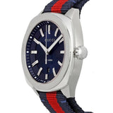 Gucci GG2570 Quartz Blue Dial Blue & Red Nylon Strap Watch For Men - YA142304