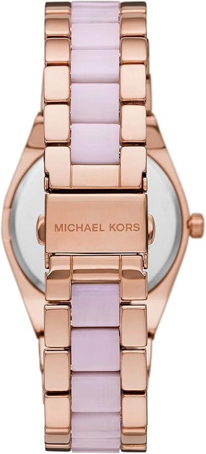 Michael Kors Channing Quartz Mother of Pearl Pink Dial Two Tone Steel Strap Watch For Women - MK6652