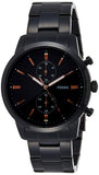 Fossil Townsman Chronograph Black Dial Black Steel Strap Watch for Men - FS5379