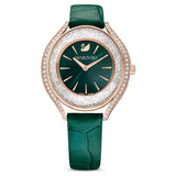 Swarovski Crystalline Aura Green Dial Green Leather Strap Watch for Women - 5644078