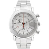 Gucci G Chrono Chronograph White Dial Silver Steel Strap Watch For Men - YA101339