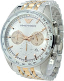 Emporio Armani Sportivo Chronograph Silver Dial Two Tone Steel Strap Watch For Men - AR5999