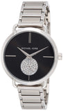 Michael Kors Portia Black Dial Silver Steel Strap Watch for Women - MK3638