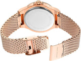 Michael Kors Lennox Three Hand Rose Gold Dial Rose Gold Mesh Strap Watch For Women - MK7336