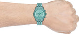 Michael Kors Lexington Chronograph Turquoise Dial Turquoise Steel Strap Watch For Men - MK8793