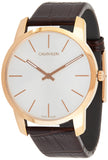 Calvin Klein City Silver Dial Brown Leather Strap Watch For Men - K2G21629