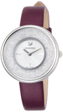 Swarovski Crystalline Silver Dial Purple Leather Strap Watch for Women - 5295355