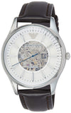 Emporio Armani Meccanico White Dial Brown Leather Strap Watch For Men - AR1946