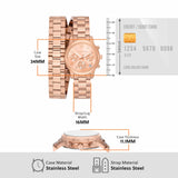 Michael Kors Runway Chronograph Analog Rose Gold Dial Rose Gold Steel Strap Watch for Women - MK7453