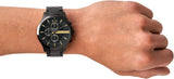 Black AX watch on wrist