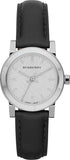 Burberry The City White Dial Black Leather Strap Watch for Women - BU9206