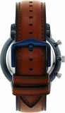 Fossil Neutra Chronograph Blue Dial Brown Leather Strap Watch for Men - FS5791