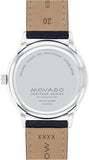 Movado Heritage Calendoplan White Dial Black Leather Strap Watch for Men - 3650002