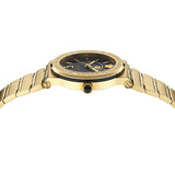 Versace Greca Moonphase Quartz Black Dial Gold Steel Strap Watch for Men - VE7G00323