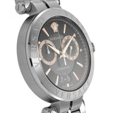 Versace Aion Chronograph Black Dial Silver Steel Strap Watch For Men - VE1D01019