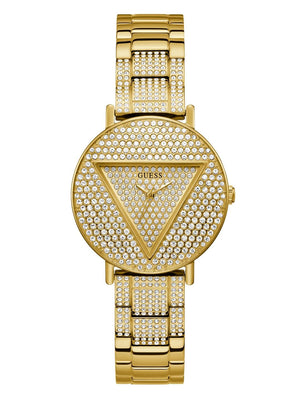 Guess Trend Diamonds Gold Dial Gold Steel Strap Watch for Women - GW0512L2