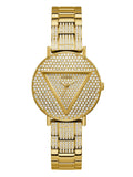 Guess Trend Diamonds Gold Dial Gold Steel Strap Watch for Women - GW0512L2